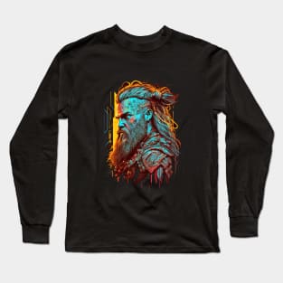 Neon Cyberpunk Viking - V1.00 Long Sleeve T-Shirt